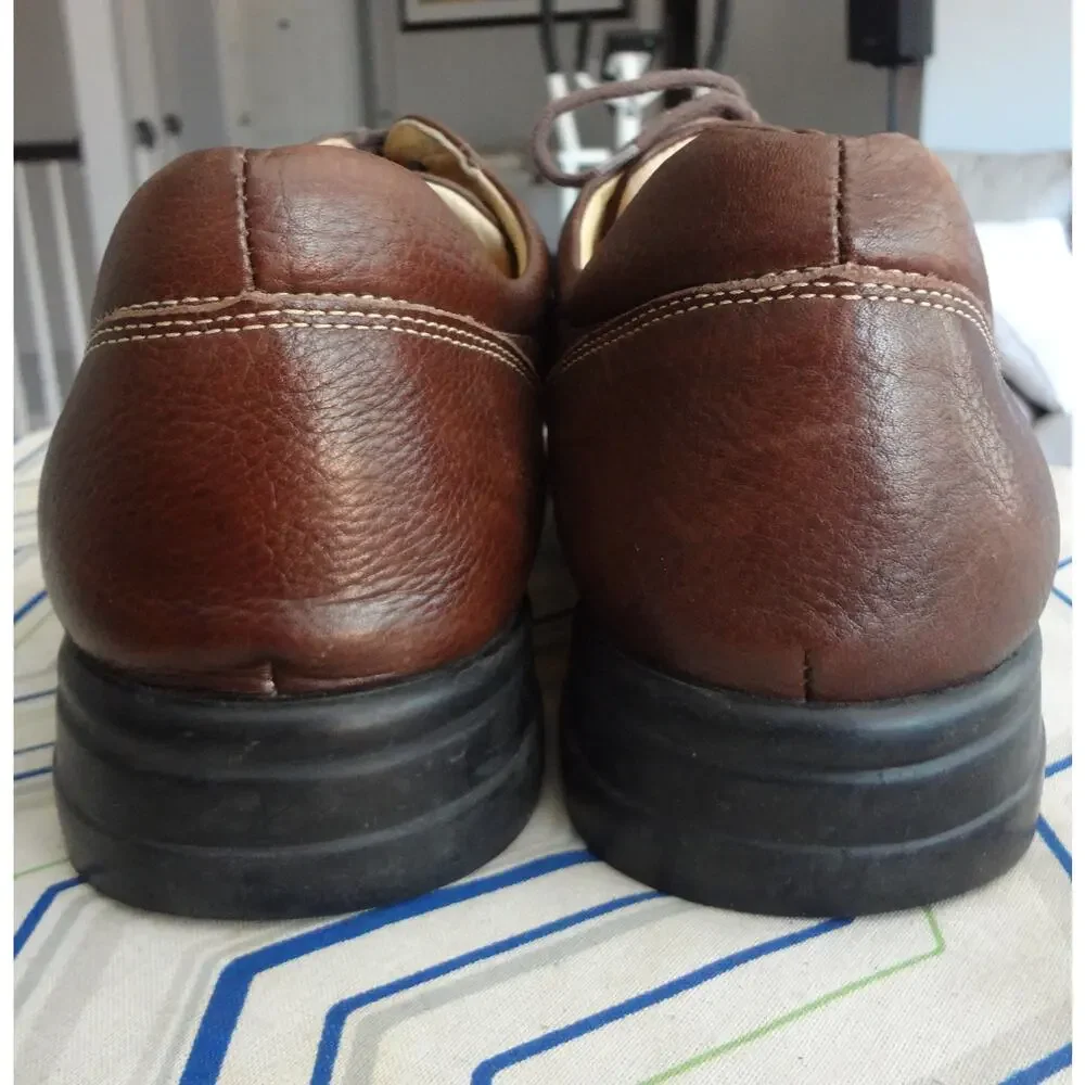 Johnston Murphy Brown Leather Bicycle Split Toe Leather Oxford Dress Shoe Men 12